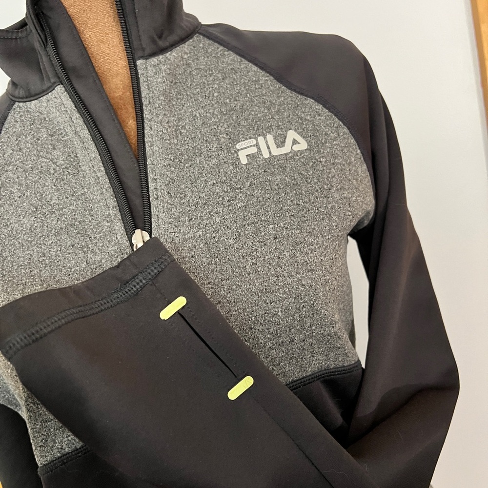 Fila Black and Gray Performance Pullover